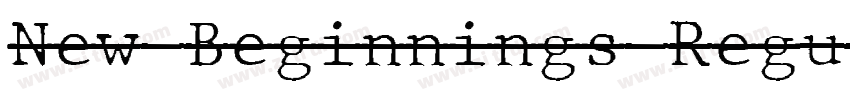 New Beginnings Regul字体转换